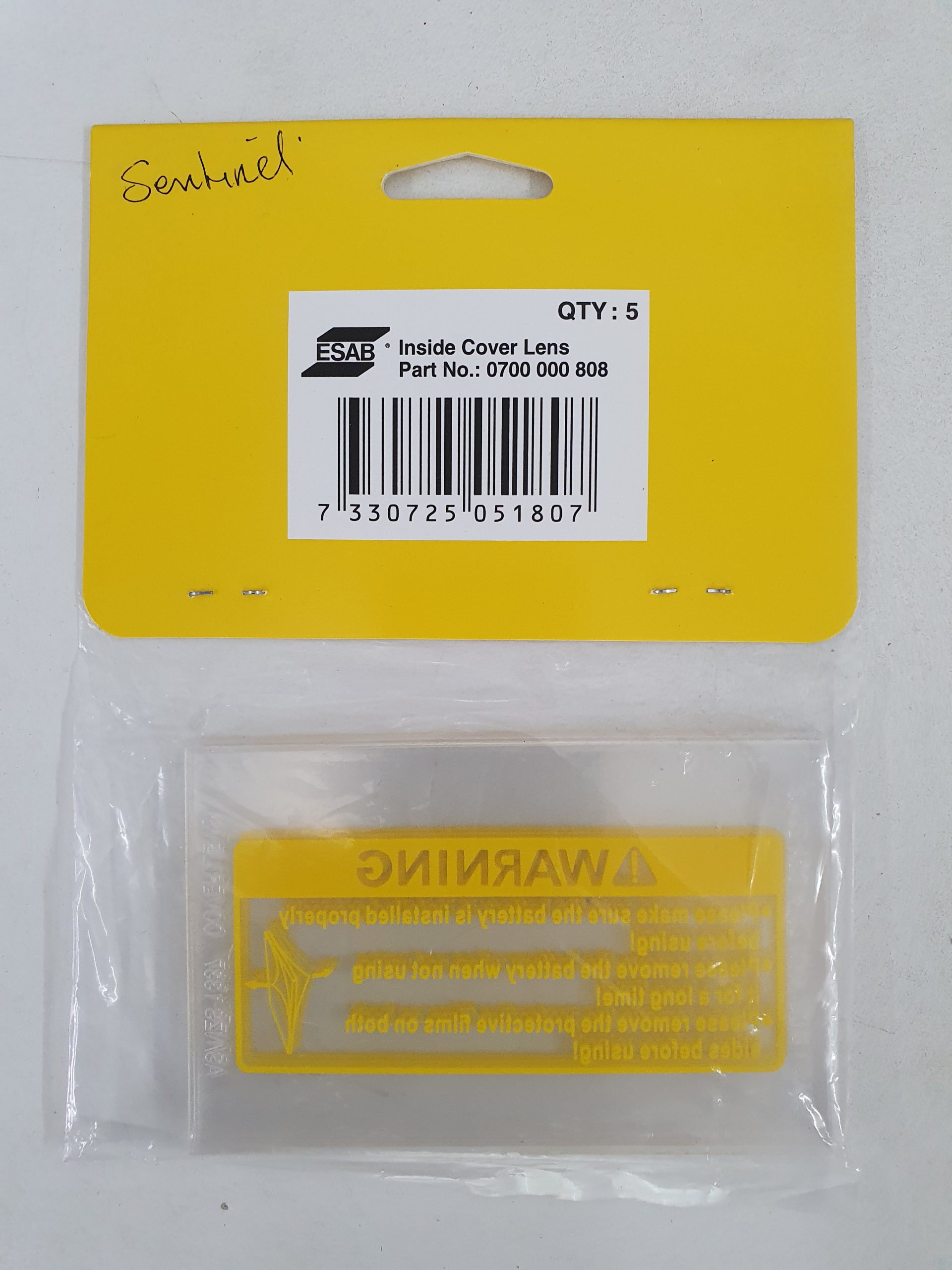 ESAB Sentinel A60 Inside Cover Lens 0700600866 (Pack Of 5) | Welder Supply
